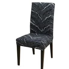 문자열 인쇄 스트레치 의자 커버 다이닝 룸 사무실 연회 수호자 탄성 소재 안락, 03 1 piece, 01 China Mainland