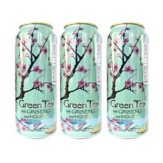 아리조나 그린티 위드 진생 앤 허니, 650ml, 3개