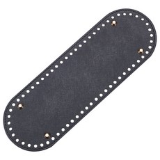 1개 PU 가죽 타원형 바닥 뜨개질 가방 여성용 가방 수제 DIY 액세서리 블랙 30x10x0.4cm 구멍: 4.5mm, 검정색