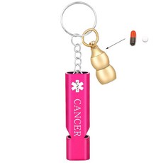 Oneress 7가지 색상 비상 호루라기 키체인 황동 호리병박 방수 안전 주얼리 여행 야외 하이킹 장비 YA6000 핑크 암 103689