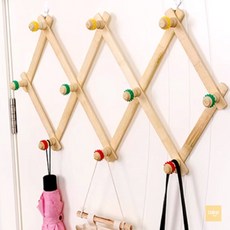 [다믿샵] 원목 자바라 행거 옷걸이 모자, 1개, 일반