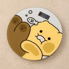 카카오프렌즈 원형 체중계 춘식이 홈 캐릭터 스마트 체지방 체중관리 가정용 강화유리 LED, 1개, 단품, 카카오 원형 체중계