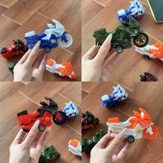 DIU 仿真汽車模型兒童慣性摩托車消防武警特警車男孩禮物玩具禮品, 1個, 回力警車摩托(顏色隨機):如圖