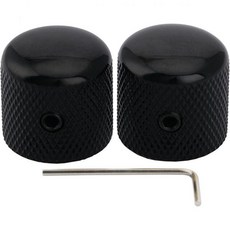 Musiclily Pro 6mm 스틸 널링 텔레캐스터 돔 노브 셋스크류 포함 텔레 일렉트릭 기타 프리시전 베이스용 검정색 2개 세트 1970272, Black