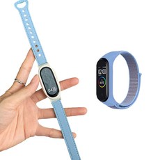 오달라 샤오미 미밴드7 가죽스트랩 나토밴드 SET, 스카이 연청