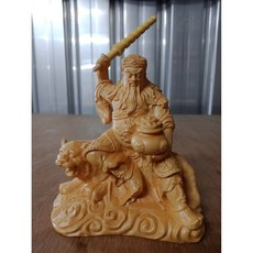 泓展工藝 黃楊木 武財神 玄壇元帥 趙公明 3寸6 神像 廟會模型, 1個