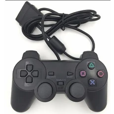 소니 PS2용 유선 게임패드 컨트롤러 게임 조이스틱 진동 게임 컨트롤러 플레이스테이션 2 PS2 컨트롤러 게, 02 Black 1pcs