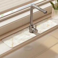 廚房水龍頭吸水墊浴室洗手檯面瀝水墊硅藻泥可擦免洗防黴速幹墊子, 1個