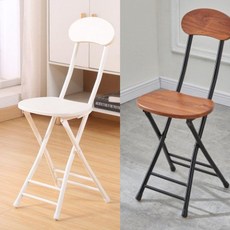 접이식 의자 등받이 간이 보조 사무 카페 화장대 모던, 브라운우드, 1개