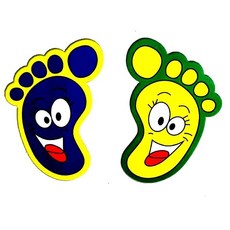 引導地貼 樓梯腳印貼 腳印貼 幼稚園安全腳印貼紙, 笑臉7對14張