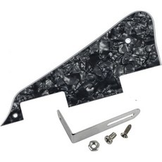 플레어 1겹 크림 LP 기타 픽가드 크롬 브래킷 마운트 나사 LP 스타일 픽가드 세트, 4겹 블랙 펄