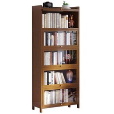 원목 문달린 책장 서재 수납장 거실 책꽂이 인테리어, 1. 5단 60모델, 1개, 5단 (60모델/투명 아크릴)