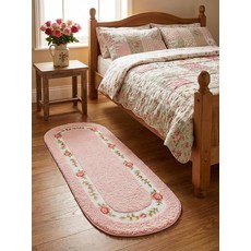 Stay Young 장식용 장미 꽃 부분 러그 침실 거실 욕실 러그 욕실 매트 주방 매트 매우 부드러운 미끄럼 방지 꽃무늬 디자인 코케트 방 장식 핑크 44.9 x 1