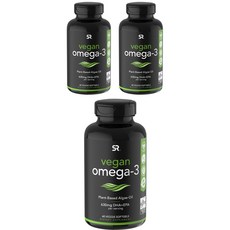 SPORTS RESEARCH Omega-3 DHA EPA藻油素食軟膠囊 630mg, 60顆, 3罐