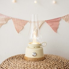 눈키 LED 감성 캠핑 무드등 수면등, 크림