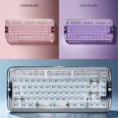 coolkiller CK75SE 무선 기계식 게이밍 키보드 투명버전 객제화 핫스왑 RGB 80키 gasket 4000mah긴항속 3모드, 투명실버, CK75SE(아이스투명V5축)