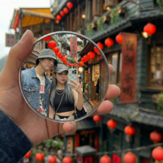 데이벤처 여행 셀카 촬영용 볼록거울, 1개, 실버