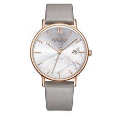 JULIUS 聚利時 盛夏精靈皮革花盤日顯腕錶 JA-1312 36X41.6mm 女錶