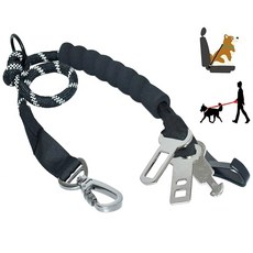 자동차용 튼튼한 강아지 안전 벨트 IN 없는 목줄 반사 클라이밍 패딩 당김 처리된 로프, Black