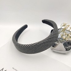 海綿高顱頂頭箍 韓版甜美百搭髮飾 純色髮卡, 1個, 黑色