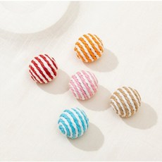 고양이 소리나는 로프 장난감 공세트 고양이 스크래치볼 5cm, 5개, 브라운