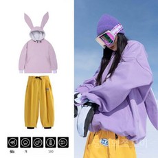 토끼 스웨트셔츠 방풍 보온 투피스