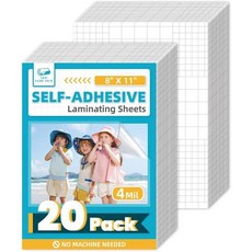 T&W SAME 필름 셀프 접착 라미네이팅 시트 4밀 8 x 11 인치 무열 라미네이팅 시트 셀프 씰링 라미네이팅 시트 라미네이터용 둥근 모서리 무열 기계 필요 없음, 8'' X 11'', 20 Pack