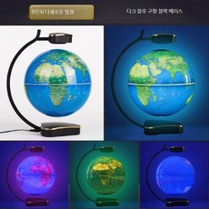 공중부양지구본 무중력 세계지도 선물용 서재 사무실 자동회전 집들이 선물 무드등 램프 조명, 8인치 20CM 다크블루 변색 구체