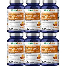 누사퓨어 로열젤리 4000mg 바이오페린 캡슐 120정, 6개