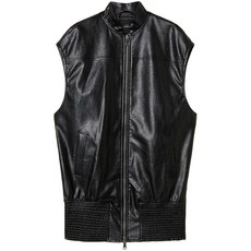 트윈셋 인조 가죽 질레