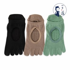 NicoFun 愛定做 3雙腳背簍空止滑瑜伽襪 淺口隱形襪 矽膠防滑室內襪 皮拉提斯襪 (女襪22-24.5cm)