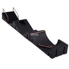 핑거보드 경기장 훈련장 손가락보드 트랙 장애물 보드게임, 1개, 블랙 조합 스타일