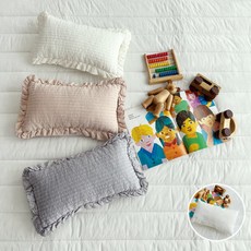 [올리버하우스] 힐링 미니 순면 피그먼트 베개커버[솜포함] 20X40 프릴 일반