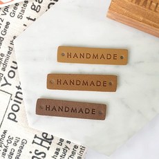 쎄비 심플스퀘어 가죽라벨 45x10mm, 브라운 (20033), 1개