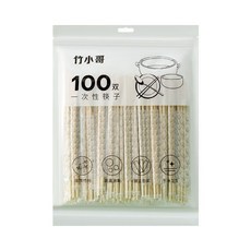 竹小哥 一次性竹筷子 獨立包裝 100雙, 1個, 竹小哥竹筷 精挑細選款,100雙 1包 家庭98%選擇