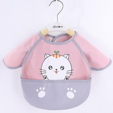 tongworld 兒童防水圍兜, 1個, 飯兜青草貓:均碼【建議1-4歲】