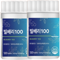 빌베리 농축정 식약청 해썹 인증 대용량, 4개, 120정