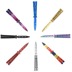 날이 없는 안전한 트레이너 발리송 연습용 무딘날 나비칼 수리키트, 1개, 실버