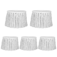 臺灣出貨純棉綫拖把頭旋轉墩布頭設計加厚全棉材質吸水強適配通用拖把桿日常清潔拖把替換頭配件適用, 精品純棉頭5個裝（白色）, 1個