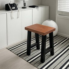 [한정수량 특가] 바우미스트 에비히 원목 스툴 화장대 의자 4colors, 블랙, 1개