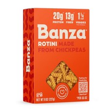 반자 병아리콩 로티니 파스타 - 프리 고단백 저탄수화물 Banza Rotini Pasta from Chickpeas - Gluten Free High Protein and, 198g, 1개