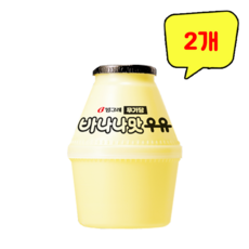 빙그레 바나나맛 우유 무가당 낱개, 2개, 240ml