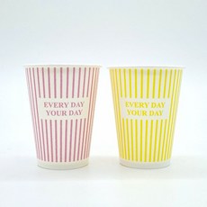 [더하리]무형광천연펄프 9온스 266ml 스트라이프 종이컵, 1개, 200개입
