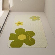 浴室地墊 止滑吸水快乾墊 淋浴房家用防摔腳墊 軟墊, XP花花 青提優格 方,40*70cm, 1個