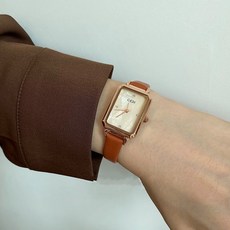 GEDI 韓國時尚小眾皮帶方形石英錶 ins 風潮流手錶