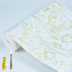 주방 캐비닛용 선반 라이너 비접착식 선반 라이너 종이 미끄럼 방지 두꺼운 서랍 라이너 쉬운 세척 공구 상자 냉장고용 그레이 30 x 599.9cm(11.8 x 236인, Golden Lotus