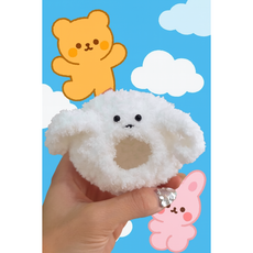 [흰둥이 포치] 피그미다람쥐 손포치 손방석 양말목, 1개, 흰색