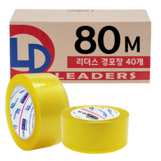 리더스 80M 투명 박스테이프 소량 강력접착 D4, 40개