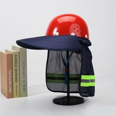 新款遮陽帽夏季戶外工作加寬安全帽透氣標準鴨舌防曬款加大帽沿, 藏青色 一個裝 ,均碼大檐-遮陽防曬 不含-安全帽