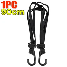 오토바이 헬멧 수하물 스트랩 조정 가능한 탄성 밴드와 후크와 다기능 고무, 02 1pc black 90cm